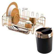 Kit Pia Cozinha Rose Gold Lixeira Basculante 5l E Escorredor Pratos E Copos No Submarino Com Lixeira Basculante Escorredor De Louca Cozinha
