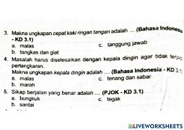 Contoh kalimat menggunakan ungkapan cepat kaki ringan tangan. Tema 1 Subtema 1 Pb 5 Dan 6 Worksheet