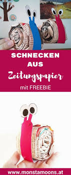 Schnecken Aus Zeitungspapier Basteln Mit Zeitungspapier Basteln Mit Papier Papier Kind
