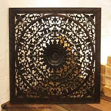 楽天市場 送料無料 木彫り レリーフ 壁飾り アジアンレリーフ 80 80cm アジアン雑貨 家具のカランカラン インテリア 家具 壁デコレーション インテリア リゾート