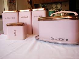 Pink Lincoln Beautyware Canister Set And Cake Carrier Pink Kitchen Canister Sets Vintage Canisters