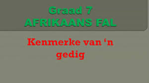 Download gobe graad 7 afrikaans software for pc with the most potent and most reliable android emulator like nox apk player or bluestacks. Grade 7 Afrikaans Fal Kenmerke Van N Gedig 20200508 Youtube