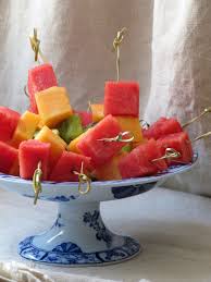 (un régal) avec une glace vanille. La Cuisine D Ici Et D Isca Brochettes De Melon Pasteque Kiwis