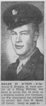 SSGT Arnold Eugene Heikkila (1921-1944)