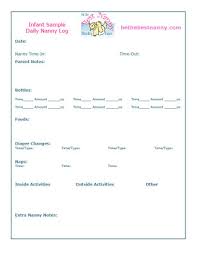 Here are some free printable sample child care forms that you can modify and print for your own use. Nanny Daily Log Sheets