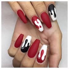 Black And White Acrylic Nail Ideas Black White Acrylic Coffin Nail Ideas Are Timeless Classics 00029 Armaweb07 Com Red Nail Designs Red Nails Blood Nails