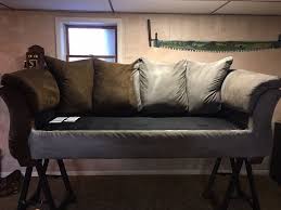 Fabric paint, or latex paint with fabric medium works well on furniture, but i don't know how long it will hold up. Painted Sofa Hometalk