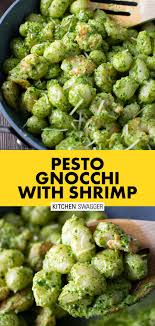 Pesto Gnocchi With Shrimp Recipe Recipe Homemade Pesto Homemade Pesto Recipe Recipes Using Pesto