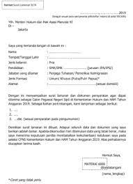 Kantor wilayah kementerian hukum dan ham ntt jabatan yang dilamar. Contoh Surat Lamaran Cpns 2019 Lulusan Sma Smk D3 S1 S2