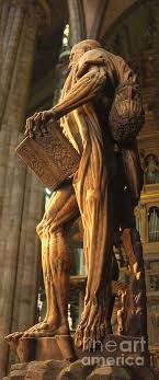I avoided him at first, even though there was usually a group of tourists taking pictures of him crowded around his base. The Statue Of St Bartholomew In Milan Cathedral Photograph By Gregory Dyer