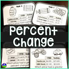 Students Find Percent Change Between Then And Now Costs Of 2 Items Listed On Each Card They Then Compare The Percent I Task Cards Consumer Math Google Forms