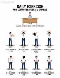 Daily Stretching Exercises For Computer Users And Gamers Daily Workout Desk Workout Exercise