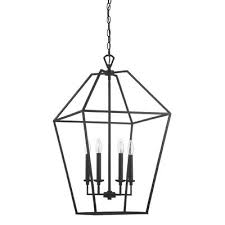 Padminie Polished Nickel 6 Light Foyer Pendant Geometric Chandelier Cage Chandelier Lantern Lights