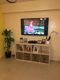 Ikea Kallax Made As A Tv Stand Small Apartment Decorating Apartment Decorating On A Budget First Apartment Decorating