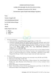 Maybe you would like to learn more about one of these? Doc Formulir Pendaftaran Lomba Rbj 1437 H Forum Pemuda Peduli Sagaranten Academia Edu