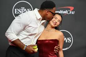 Myles Garrett Sweetly Kisses Girlfriend Chloe Kim as They Walk 2026 ESPYS Red Carpet