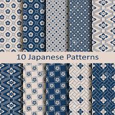 Classic asian golden and black squama seamless pattern for textile industry, fabric design. Set With Eight Seamless Vector Blue Japanese Floral Geometric Royalty Free Cliparts Vectors And Stock Illustration Image 92949215