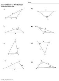 Sin And Cosine Worksheets Law Of Cosines Math Pages Worksheets