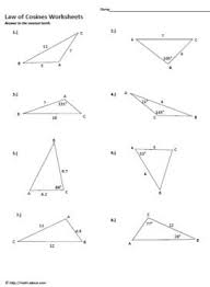 These three formulas are called the law of cosines. Sin And Cosine Worksheets Law Of Cosines Math Pages Worksheets