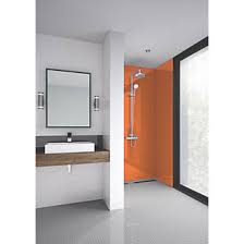 Compact radiators , column radiators , towel rails and radiator valves. Splashwall Bathroom Splashback Gloss Orange 900 X 2420 X 4mm Bathroom Wall Panels Screwfix Com
