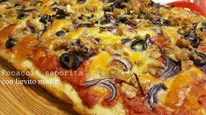 Pizza in teglia lunga lievitazione. Pizza In Teglia Con Pasta Madre A Lunga Lievitazione Cucinare Chiacchierando