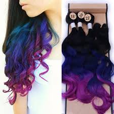 Mnhe provides premium natural hair extensions that blend well with all natural hair types. Wignee Synthetic Hair Extension For Black Women Colorful Hair Bundles With Closure 3 Tone Ombre Color Purple Blue Grey Hair Leather Bag
