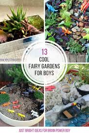 13 Cool Fairy Gardens For Boys To Make They Are Going To Love These Kids Fairy Garden Dinosaur Garden Fairy Garden