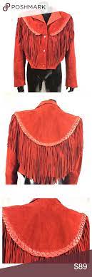 Vintage Red Suede Fringe Jacket Leather Gallery Leather Gallery Vintage Western Style Jacket In Excelle Fringe Leather Jacket Suede Fringe Jacket Fringe Jacket