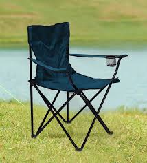 Folding chairs—any time you need to add additional seating to your space, folding chairs are one reliable solution. Buy Quad Portable Folding Camping Chair In Dark Blue Colour By Story Home Online Directors Chairs Chairs Furniture Pepperfry Product