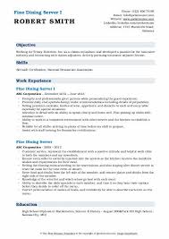 Fine Dining Server Resume Samples Qwikresume