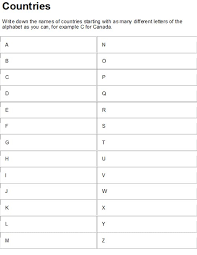 You are welcome to share, what you know more about that particular letter, with us by using the contact us form. Countries Of The Alphabet Printable English Worksheet Free Esl Resources