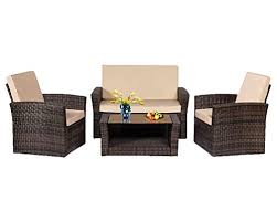 I paired this set with the keter knit cozy urban harvest brown and oasis white 3 piece set so i had foot rests. Review For Keter Rio 3 Piece Resin Wicker Patio Furniture Set With Side Table And Outdoor Chairs Whiskey Brown