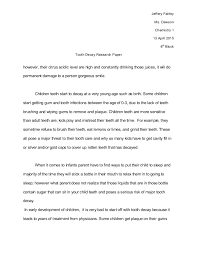 Research paper must write a. Science Fair Research Paper Tooth Decay
