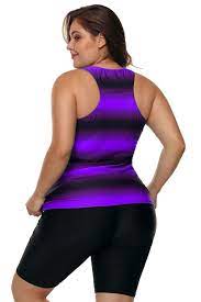 Ablegrid Women S Plus Size Rash Guard Tankini Athletic Swimsuits Top With Swim Capris L Us 12 14 Walmart Com Tankini Swimsuits Tankini Beachwear