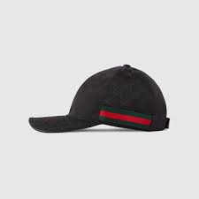 Black Original Gg Canvas Baseball Hat With Web Gucci Us