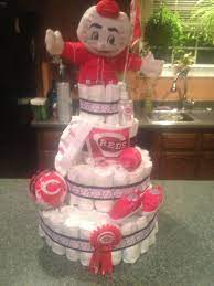Cincinnati Reds Diaper Cake Red Baby Shower Baby Boy Shower Cincinnati Reds Cake