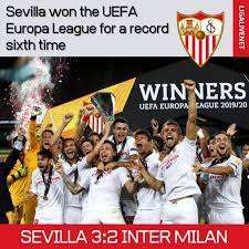 Sevilla Wins The Uefa Europa League Title For The 6th Time Europa League League Sevilla