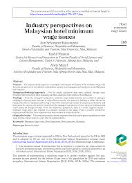 As for indonesia, the local governments are given the authority to. Https Www Emerald Com Insight Content Doi 10 1108 Whatt 12 2019 0082 Full Pdf Title Industry Perspectives On Malaysian Hotel Minimum Wage Issues