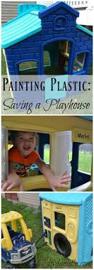 Plastic Playhouse Makeover How To Paint Plastic Plastic Playhouse Painting Plastic Play Houses