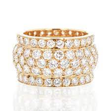 Cartier Nigeria Wide Diamond Band Ring 5 Row In 18k Yellow Gold Retail 39 000 Wide Diamond Bands Diamond Rings Bands Band Rings