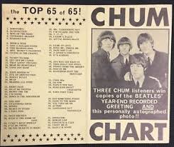 Details About 1966 Beatles Chum Chart Top 65 Vintage Toronto Radio Advertising Music