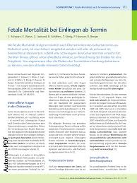Er konnte mir keinen richtigen grund nennen, ist aber total nervös. Pdf Fetale Mortalitat Bei Einlingen Ab Termin