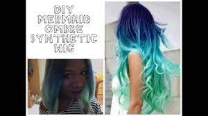 Material:natural looking 100% heat resistant synthetic fiber. Diy Mermaid Ombre Synthetic Wig Youtube