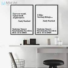 Andy warhol quotes are a significant source of inspiration and an opportunity to view things from a different perspective. Modern Andy Warhol Inspirational Art Quotes Posters Nordic Home Decor Canvas Art Ebay