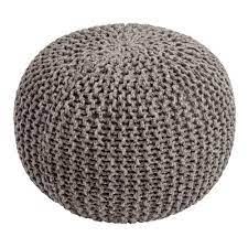 Compact and lightweight knit pouf can be shifted around with ease. Round Knit Indoor Outdoor Pouf World Market