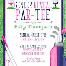 Golf Gender Reveal Party Invitation Golf Par Tee Partee Golf Baby Shower  Invitation Girl or Boy Digital EDITABLE DIY