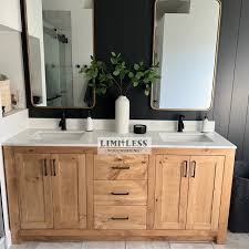 Wood Double Sink Bathroom Vanity