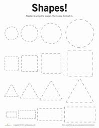 Tracing Basic Shapes Shapes Preschool Preschool Worksheets Shapes Worksheets