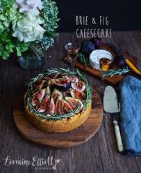 Say Cheese Brie And Chive Baked Cheesecake Topped With Figs Recipe Savory Cheesecake Savoury Baking Pear Recipes