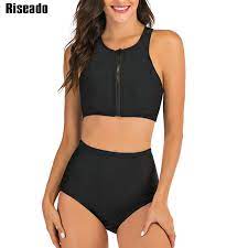 Maybe you would like to learn more about one of these? Riseado Sport Swimwear Women 2021 High Waisted Two Piece Swimsuits Black Bikinis Zipper Biquini Female Bathing Suit Summer Beach Bikini Set Aliexpress